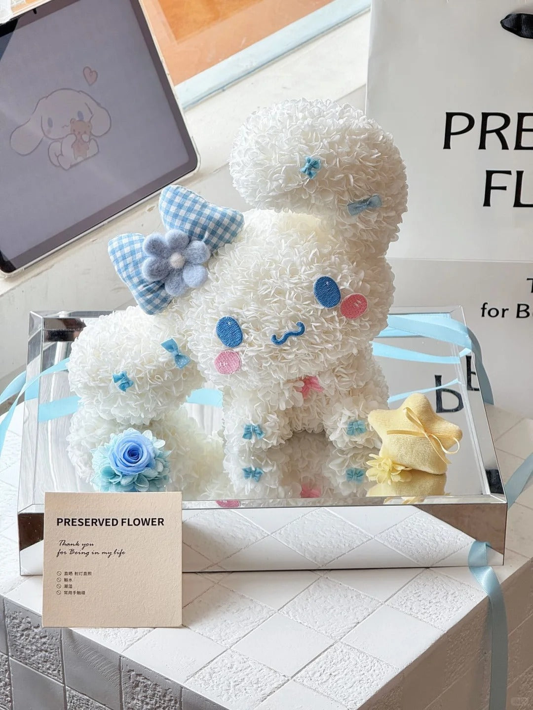 Preserved Rose Flower Box - KT Bear/KT Fairy Wand/StellaLou/ShellyMay/Cinnamon Dog Flower Box