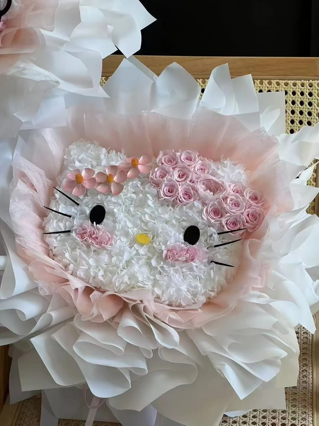 Buket bunga awet / Hadiah ulang tahun Sanrio / Bunga artifisial berkualitas tinggi untuk anak perempuan atau pacar