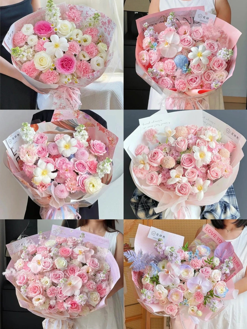 Pink bouquet mix and match random blind box large/medium/small flowers mix and match