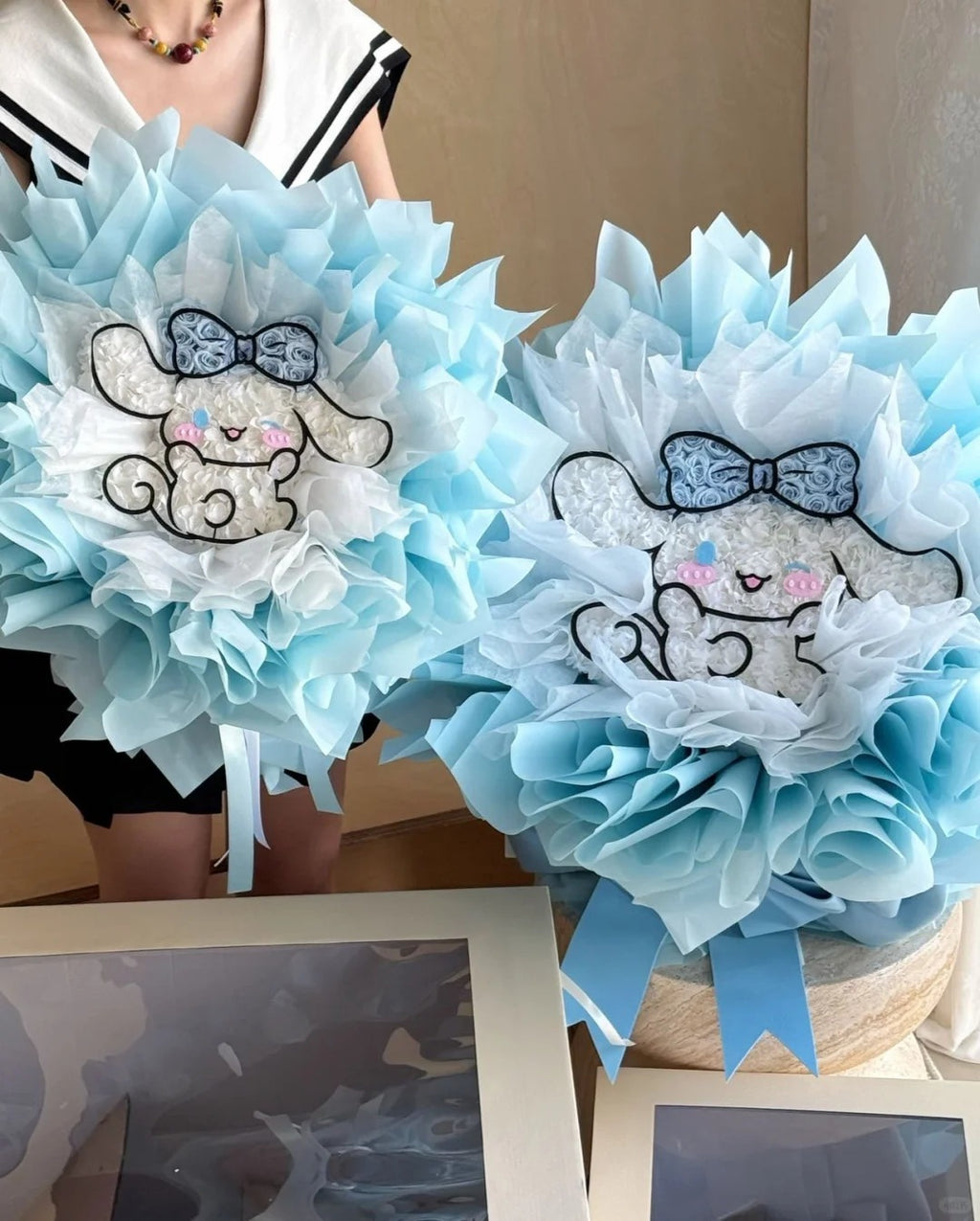 Buket bunga awet / Hadiah ulang tahun Sanrio / Bunga artifisial berkualitas tinggi untuk anak perempuan atau pacar
