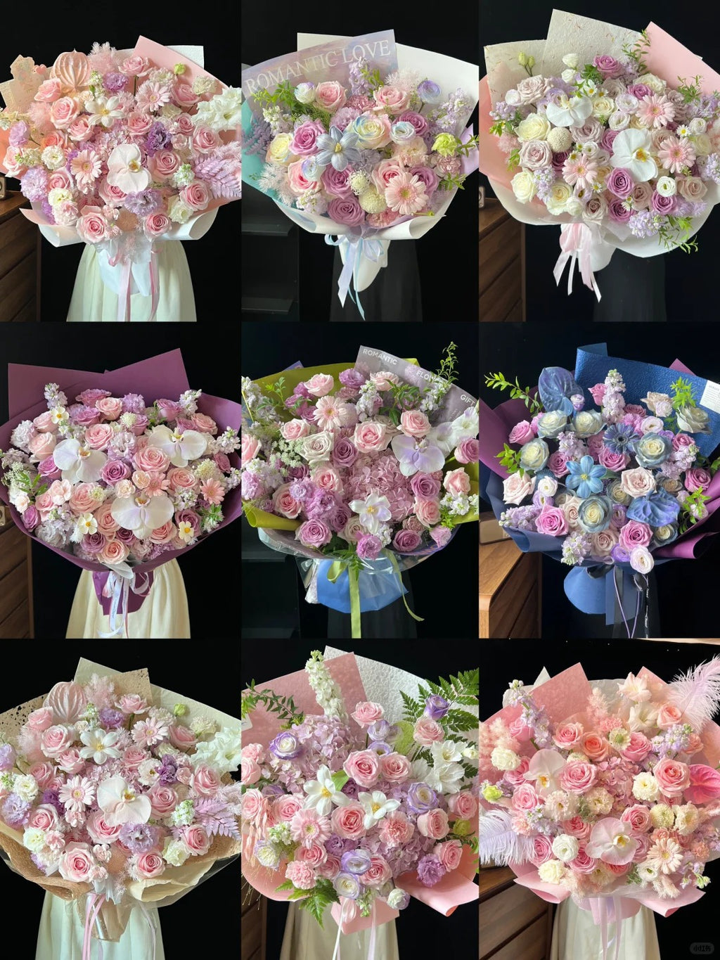 Pink bouquet mix and match random blind box large/medium/small flowers mix and match