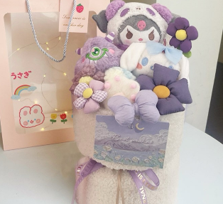Bouquet - Random Doll Bouquet-Preserved Flowers/Harmless Artificial Flowers/Perfect for Children