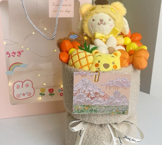 Bouquet - Random Doll Bouquet-Preserved Flowers/Harmless Artificial Flowers/Perfect for Children