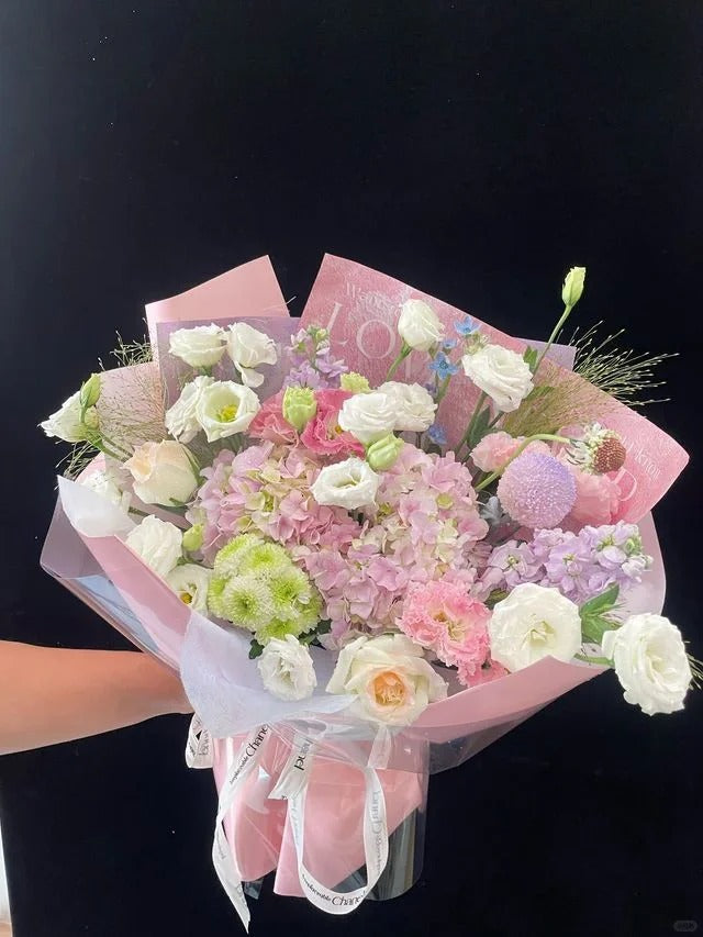 Pink bouquet mix and match random blind box large/medium/small flowers mix and match