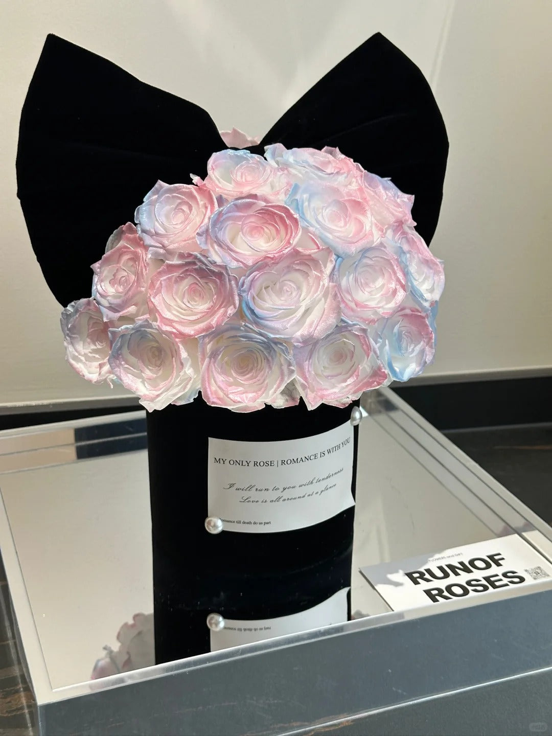 Rose/Preserved Flower Bucket/Bow-knot Round Rose Flower Bucket Home Decor Flower Bucket
