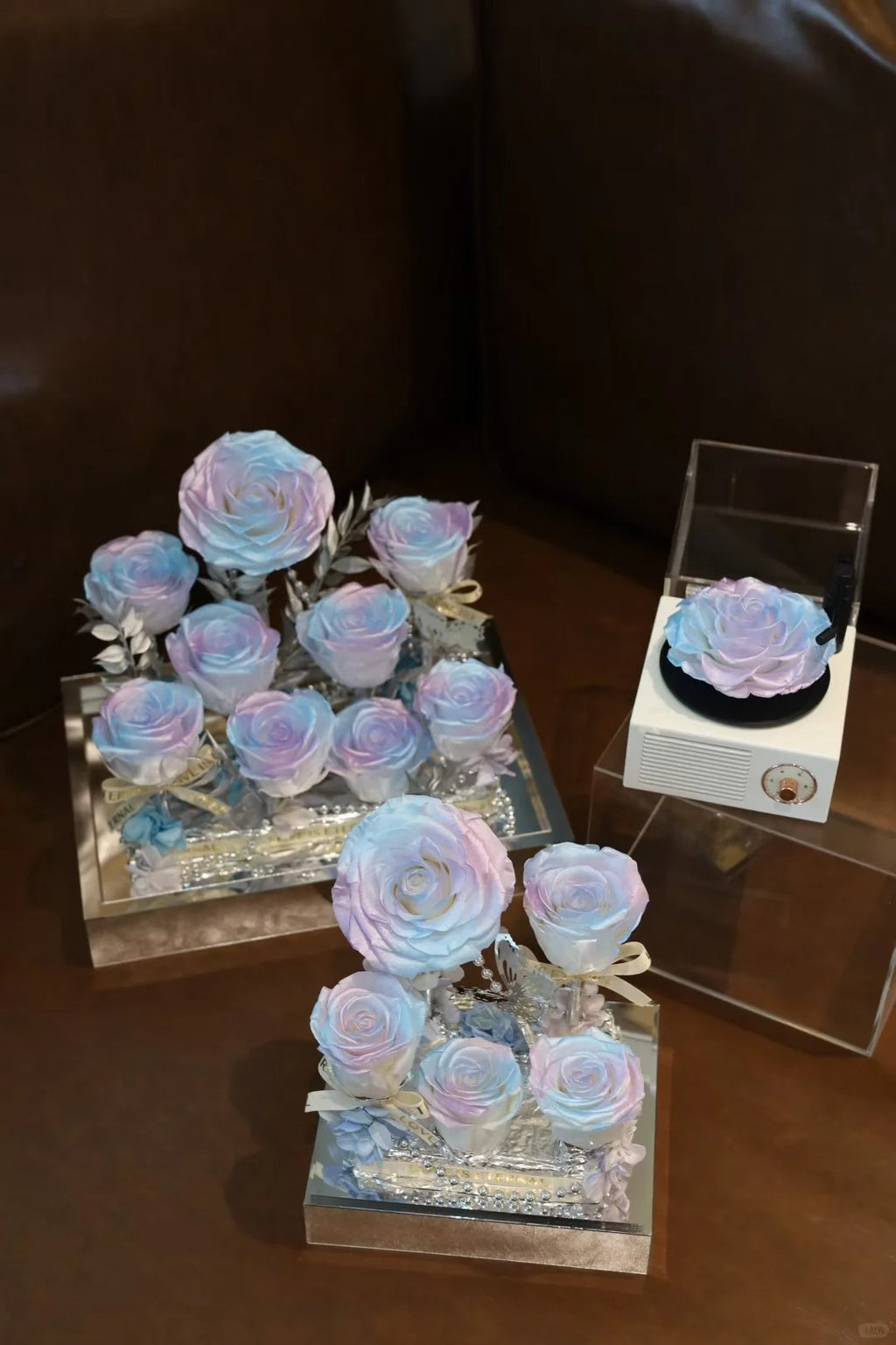 永生玫瑰花高端亚克力礼盒 - 浪漫生日礼物