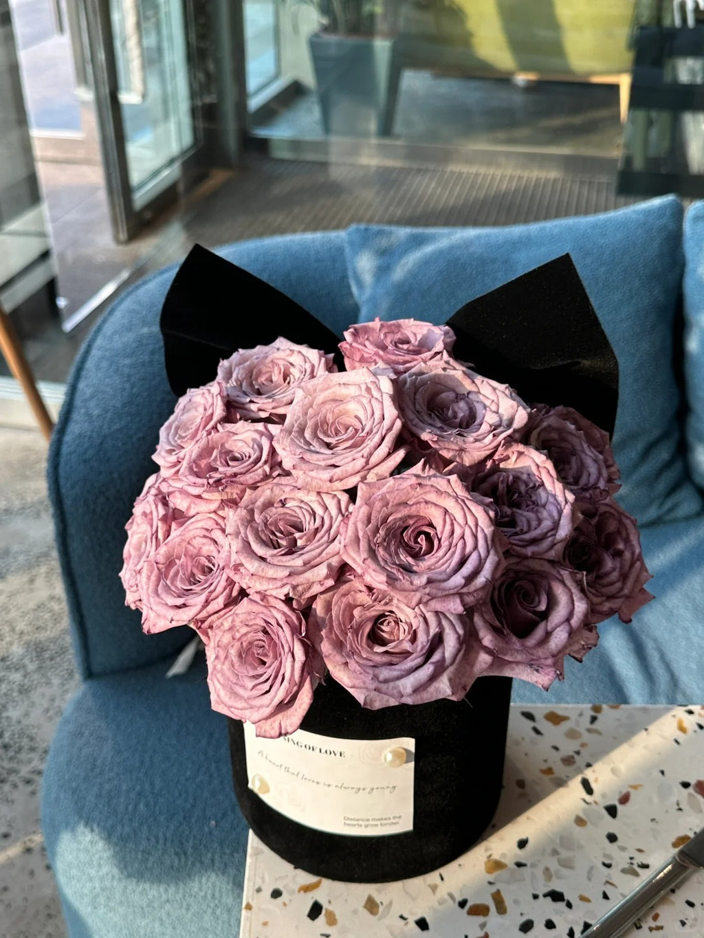 玫瑰/永生花桶/蝴蝶结圆筒玫瑰花桶 家居装饰花桶