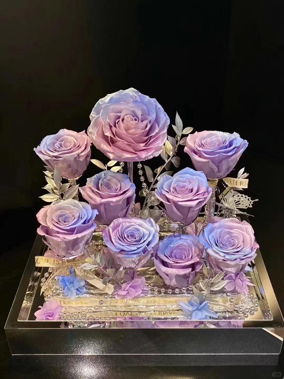 永生玫瑰花高端亚克力礼盒 - 浪漫生日礼物