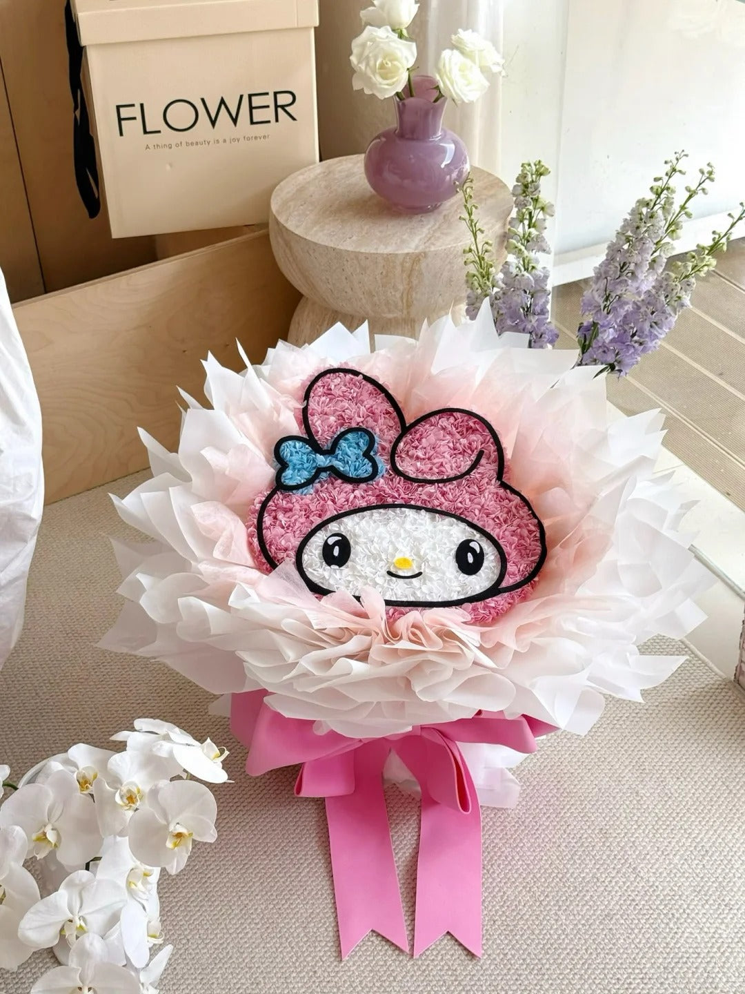 Buket bunga awet / Hadiah ulang tahun Sanrio / Bunga artifisial berkualitas tinggi untuk anak perempuan atau pacar