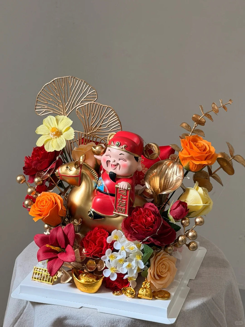 花箱摆件/财神花盒/乔迁送礼/玫瑰花盒/送礼佳品/家用招财