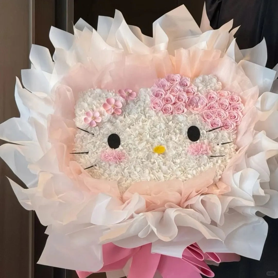 Preserved roses and Hello Kitty preserved flowers are perfect gifts for loved ones and family