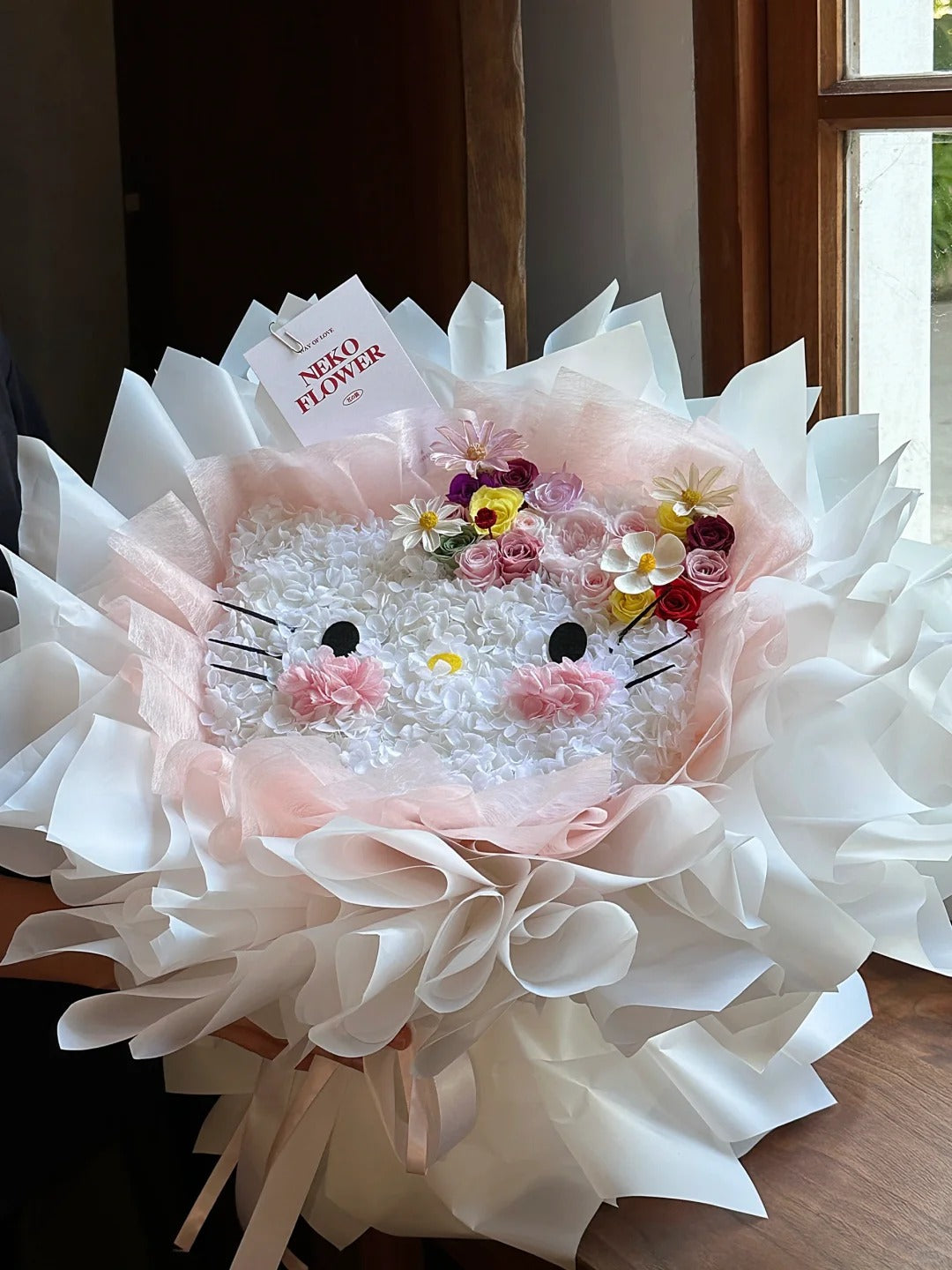 Buket bunga awet / Hadiah ulang tahun Sanrio / Bunga artifisial berkualitas tinggi untuk anak perempuan atau pacar