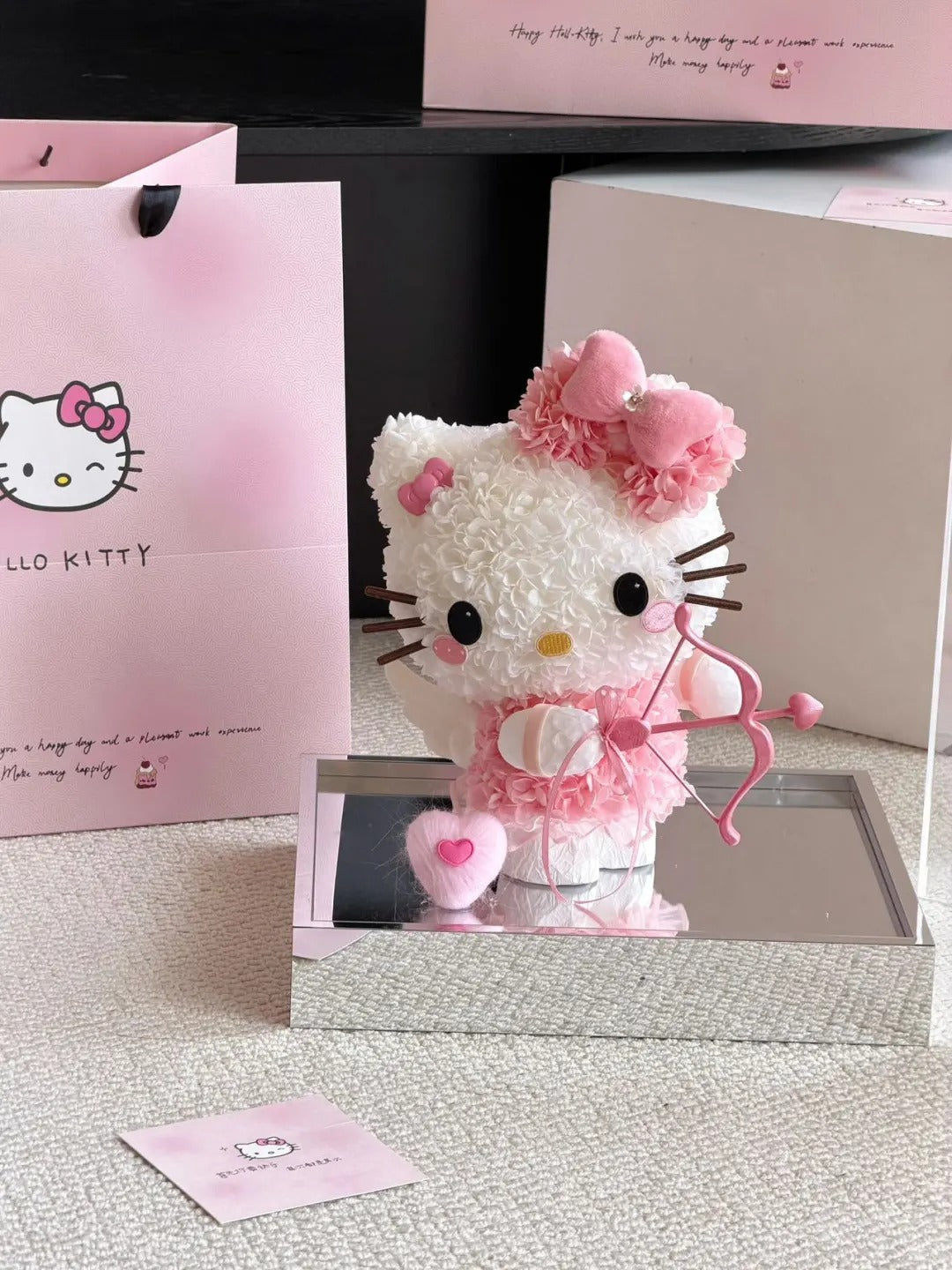 Hello Kitty preserved flower box / Romantic gift/anniversary present - for friends and loved ones