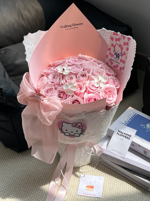 Bouquet of roses/soap flowers/girly Hello Kitty/20 roses - Gift