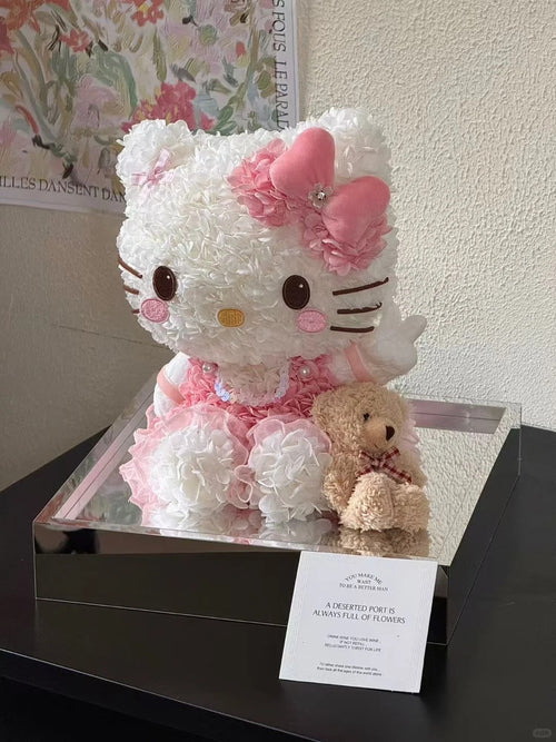 Hello Kitty preserved flower box / Romantic gift/anniversary present - for friends and loved ones
